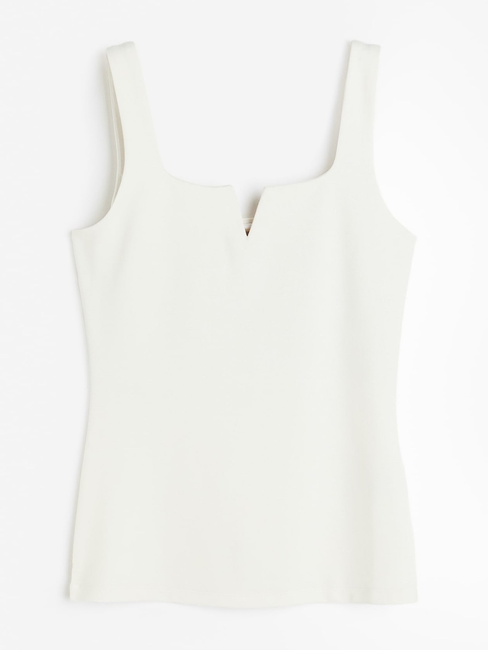 H&M Women’s Cream Color Tank Top with Structured Neckline